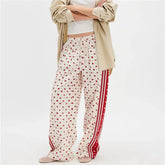 Floral High Waist Elastic 
 Palazzo Pants